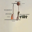 Helnys Yellow Travertine LED Wall Lamp Sconce with Pull Chain Switch