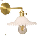 Helnys Nordic LED Wall Sconce with Pull Chain Switch & Glass Stair Light Fixtures