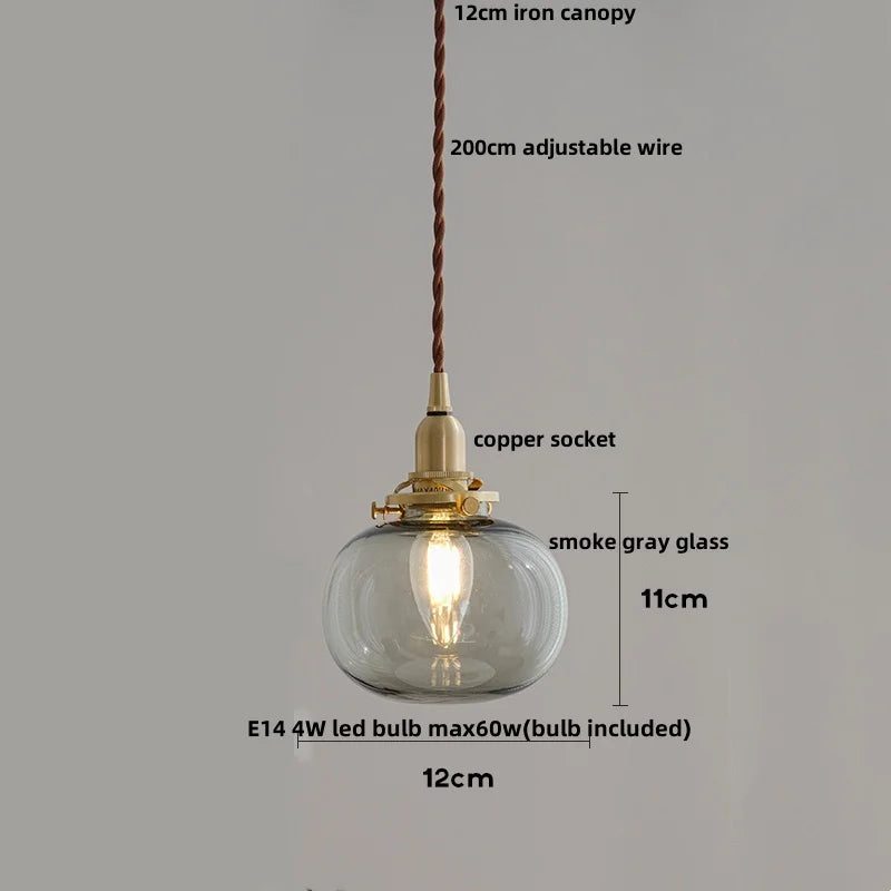 Helnys White Glass LED Pendant Lamp Modern Copper Socket Hanging Lights