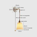 Helnys Ceramic LED Wall Sconce with Adjustable Copper Arm - Nordic Modern Style