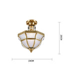 Helnys American Copper Vintage Ceiling Lights Glass LED Lamps