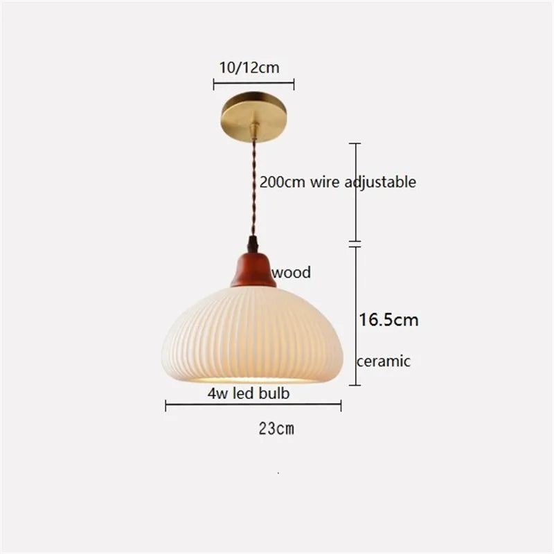 Helnys Nordic LED Pendant Lights Ceramic Hanging Lamp for Home Indoor Decor