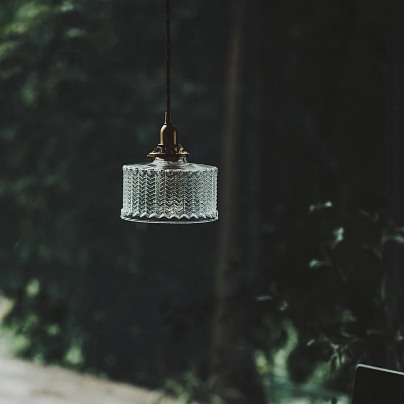 Helnys Glass LED Pendant Light with Copper Socket - Nordic Modern Home Decor