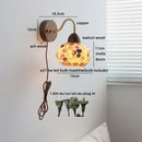 Helnys Resin Shell LED Wall Lights Pull Chain Switch Staircase Lighting