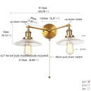 Helnys 2-Head LED Wall Sconce with Pull Chain Switch for Home, Coffee Bar, Bathrooms