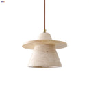 Helnys Adjustable LED Pendant Lamp Nordic Modern Yellow Travertine Wood Fixture