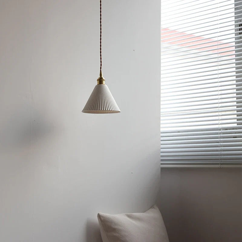 Helnys Nordic Ceramic White Copper Pendant Lamp - Modern LED Decor Fixture