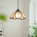 Helnys Musa Hemp LED Pendant Light: Japanese Style Flower Lampshade for Home Decor