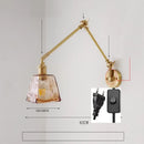 Helnys Ceramic Copper LED Wall Lamp, Adjustable Swing Arm Wall Light