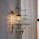 Helnys Crystal Copper LED Wall Light Fixture for Indoor Kitchen Décor