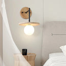 Helnys Yellow Travertine LED Wall Lamp Iron Pull Chain Switch Modern Stair Light Fixtures