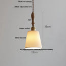 Helnys Wood Ash LED Pendant Light - Modern Nordic Hanging Lamp for Bedroom and Study