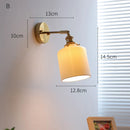Helnys Ceramic LED Wall Light with Knob Switch, Nordic Japanese Style Sconce