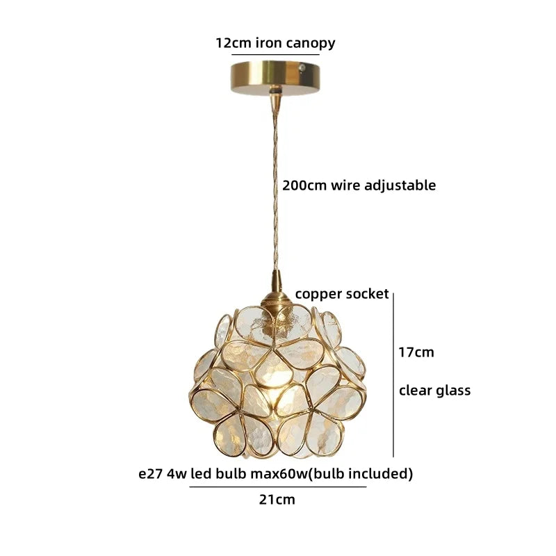 Helnys Lotus Leaf Flower Glass Pendant Lamp - Nordic Modern Hanging Lights