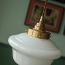 Helnys Nordic Glass LED Pendant Light - Milky White, Copper Socket, Indoor Decor