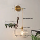 Helnys Clear Glass Adjustable LED Wall Light Fixture Copper Wall Lamps