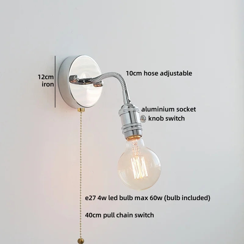 Helnys Nordic LED Wall Sconce, White Glass Lampshade, Bathroom Mirror Stair Light