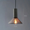 Helnys Industrial Pendant Light Cement Metal Lampshade Nordic Hanging Lamp LED