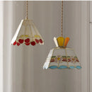 Helnys Flower Glass LED Pendant Light Fixture Colorful Nordic Modern Hanging Lamp