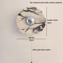 Helnys Round Bulgari Stone LED Wall Lamp Bedside Lighting