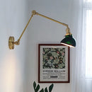 Helnys Smoke Glass Ball LED Wall Sconce - Modern Copper Long Arm Light