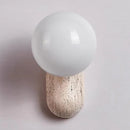 Helnys Wabi Sabi LED Wall Sconce Yellow Travertine Stone Glass Ball Decoration Lamp