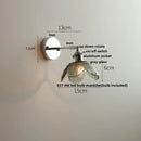 Helnys Crystal LED Wall Light with Pull Chain Switch - Modern Nordic Bedside Lamp