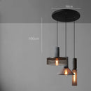Helnys Industrial Pendant Light Cement Metal Lampshade Nordic Hanging Lamp LED