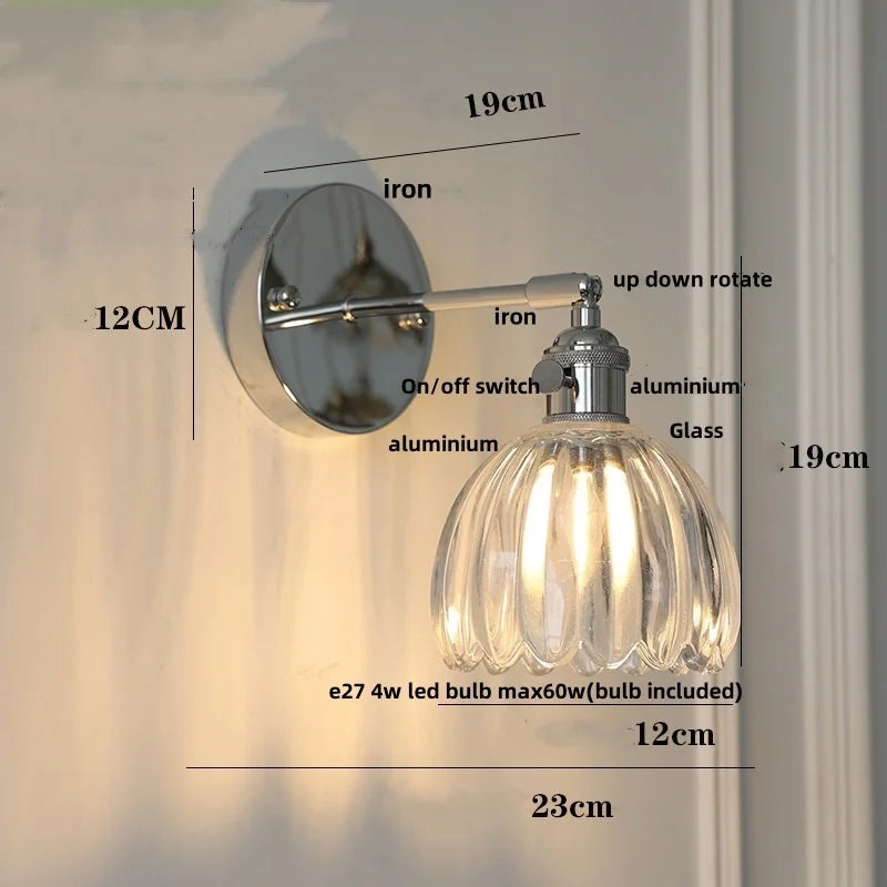 Helnys Modern Iron Ceramic LED Wall Lights with Pull Chain Switch