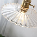 Helnys Clear Glass LED Pendant Lamp with Adjustable Wire and Copper Knob Switch