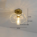 Helnys Amber Glass Ceiling Lamp LED 4W Copper Socket for Home Lighting