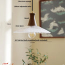 Helnys LED Pendant Lights: Japan Style Clear Glass Wood Chandelier