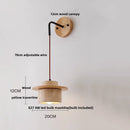 Nordic Modern Copper Wood LED Wall Light by Helnys | Yellow Travertine Stone Bedside Lamp
