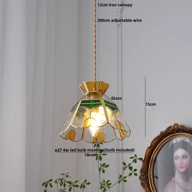 Helnys Tiffany Style Glass LED Pendant Lights for Dining Kitchen Restaurant