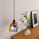 Helnys Peace Dove Glass Pendant Light Fixture Wood Copper LED Hanging Lamp