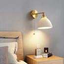 Helnys Nordic Ceramic LED Wall Light with Pull Chain Switch and E14 Socket