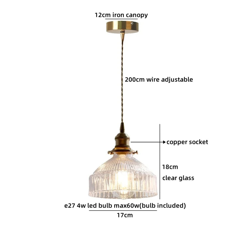 Helnys Amber Glass LED Pendant Lights for Dining and Living Room