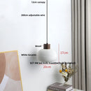 Helnys Nordic Wood LED Pendant Lamp with White Ceramic Ball