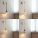 Helnys Ceramic LED Wall Sconce with Adjustable Copper Arm - Nordic Modern Style