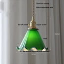 Helnys Nordic LED Pendant Lamp with Adjustable Brass Knob Switch & White Glass