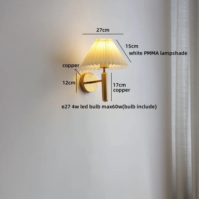Helnys Nordic LED Wall Lamp Modern Staircase Lighting White Umbrella Mirror Light
