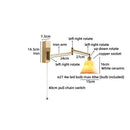 Helnys LED Wall Lamp Bedroom Gold Swing Arm Ceramic Light