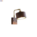 Helnys Walnut Wood LED Wall Sconce Vintage Copper Toggle Switch Lamparas