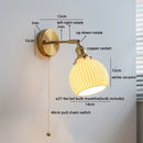 Helnys Nordic LED Wall Light Ceramic Bedroom Stair Lamp