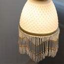 Helnys Vintage Tassel Pendant Light with LED and White Glass