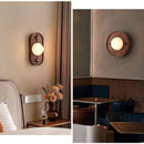 Helnys Retro LED Wall Lamp with Marble Lampshade for Living Room, Bedroom, Cafe, Stairway