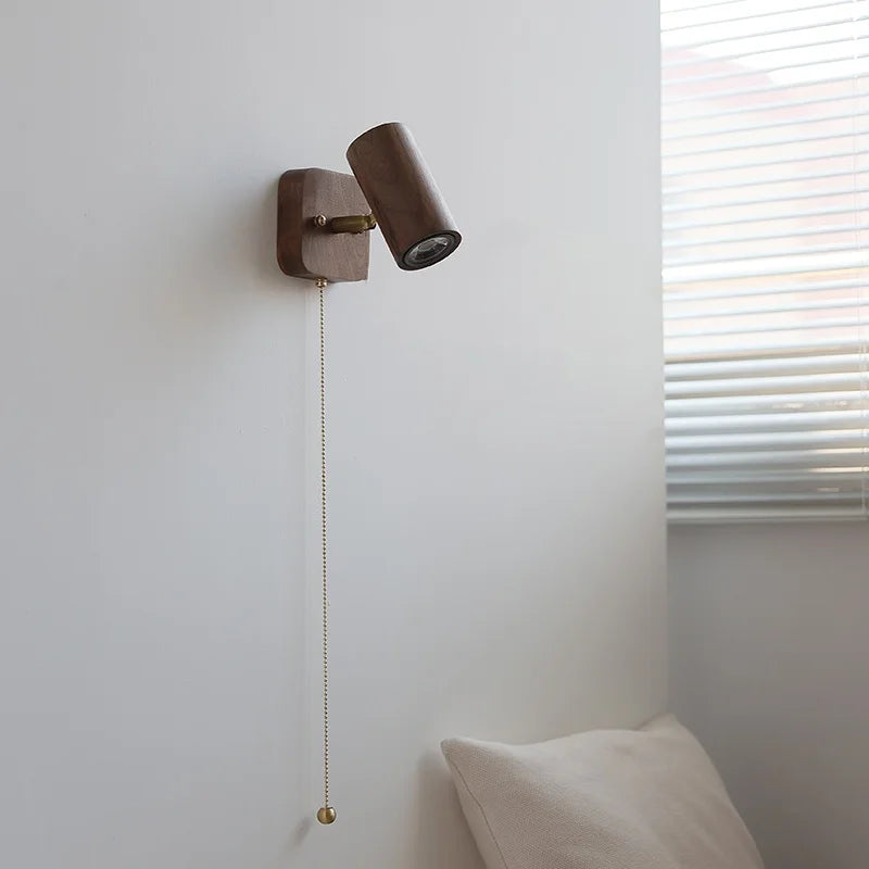Helnys Pull Chain Switch LED Wall Lamp Sconce for Bedroom and Bathroom