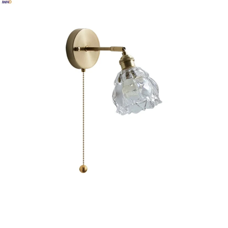 Helnys Clear Glass LED Wall Lamp Sconce, Modern Nordic Rotate Stair Light