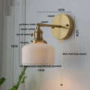 Helnys Ceramic E27 LED Wall Lamp Sconce with Pull Chain Switch - Nordic Modern Style
