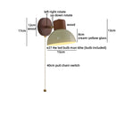 Helnys Wood Cream Glass Wall Lamp for Living Room & Bathroom